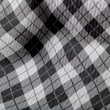 黑白灰線條方塊毛巾布(幅寬160公分)