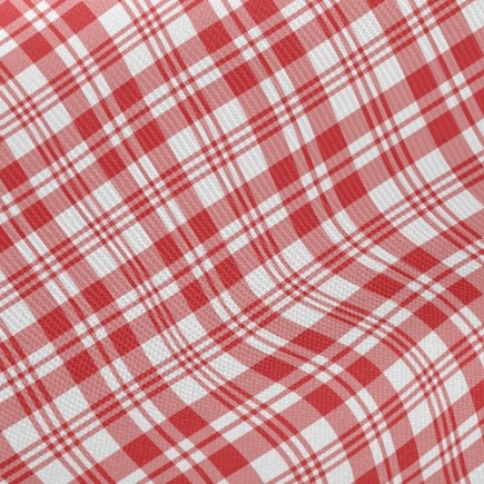 紅色條紋方格斜紋布(幅寬150公分)