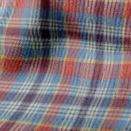 紅藍格子花紋毛巾布(幅寬160公分)