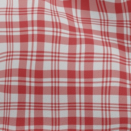 紅色條紋方格雪紡布(幅寬150公分)