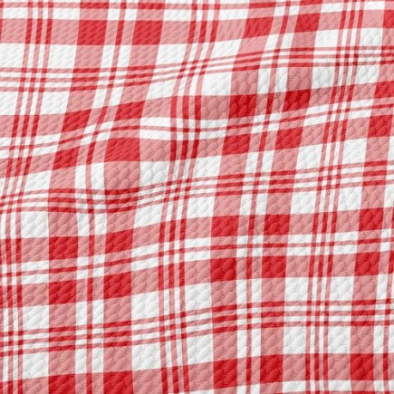 紅色條紋方格泡泡布(幅寬160公分)