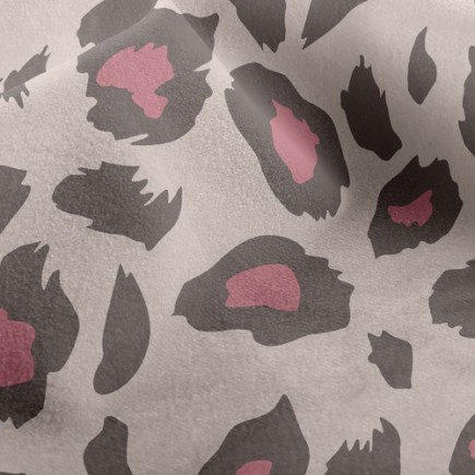 粉紅時尚豹紋水晶絨(幅寬160公分)