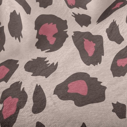粉紅時尚豹紋法蘭絨(幅寬150公分)