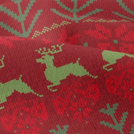 聖誕奔跑麋鹿仿棉布(幅寬150公分)
