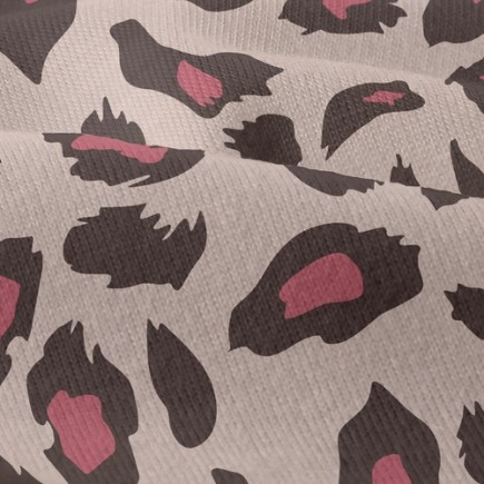 粉紅時尚豹紋仿棉布(幅寬150公分)