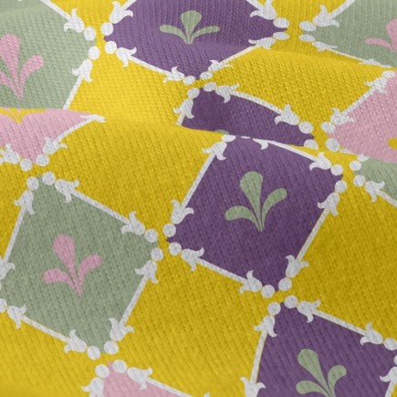 鮮豔方塊花紋仿棉布(幅寬150公分)