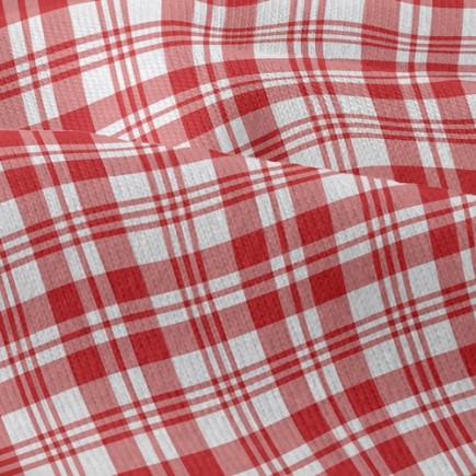 紅色條紋方格仿棉布(幅寬150公分)
