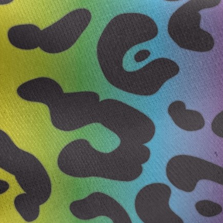 彩紅漸層豹紋印刷毛布(幅寬150公分)