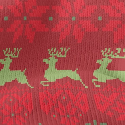 聖誕奔跑麋鹿仿毛衣布(幅寬150公分)