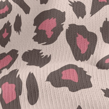 粉紅時尚豹紋仿毛衣布(幅寬150公分)