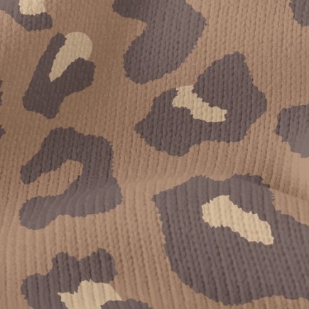 流行豹紋印仿毛衣布(幅寬150公分)