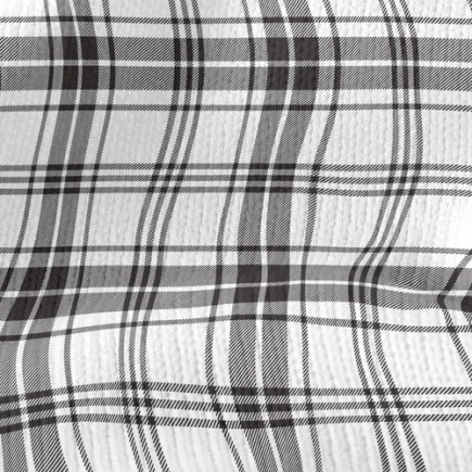黑白格子花紋仿毛衣布(幅寬150公分)