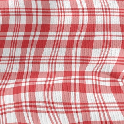 紅色條紋方格仿毛衣布(幅寬150公分)