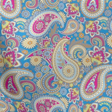 鮮豔色彩渦漩紋薄棉布(幅寬150公分)