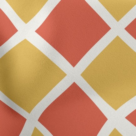 雙色棋盤格菱形薄棉布(幅寬150公分)