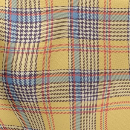 黃藍格子花紋薄棉布(幅寬150公分)