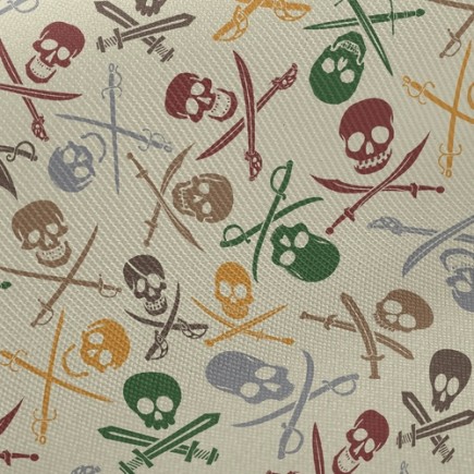 七彩海盜骷髏厚棉布(幅寬150公分)