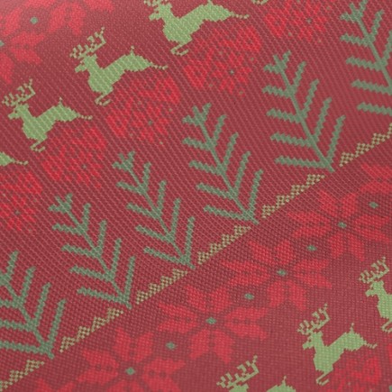 聖誕奔跑麋鹿厚棉布(幅寬150公分)