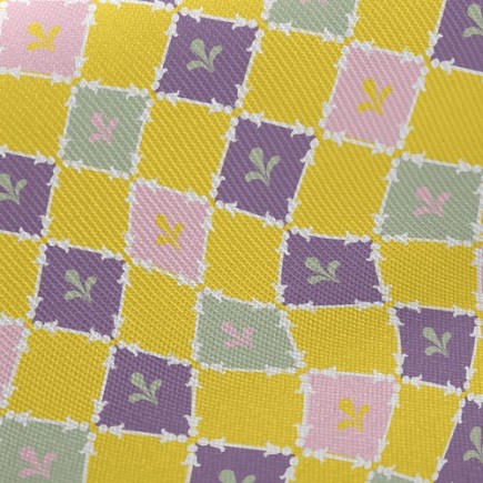鮮豔方塊花紋厚棉布(幅寬150公分)