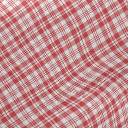 紅色條紋方格厚棉布(幅寬150公分)