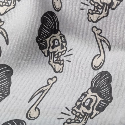 動感貓王骷髏頭毛巾布(幅寬160公分)