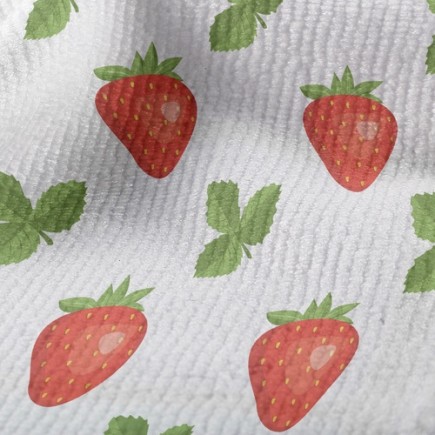 有機新鮮草莓毛巾布(幅寬160公分)