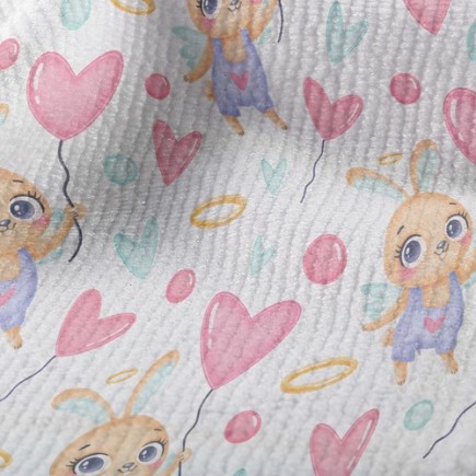 可愛天使小兔兔毛巾布(幅寬160公分)