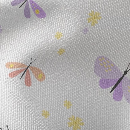 粉嫩蜻蜓與蝴蝶帆布(幅寬150公分)