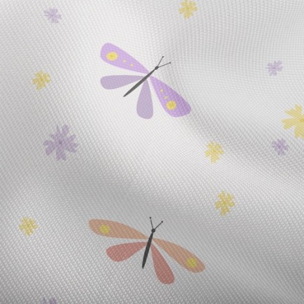 粉嫩蜻蜓與蝴蝶雙斜布(幅寬150公分)