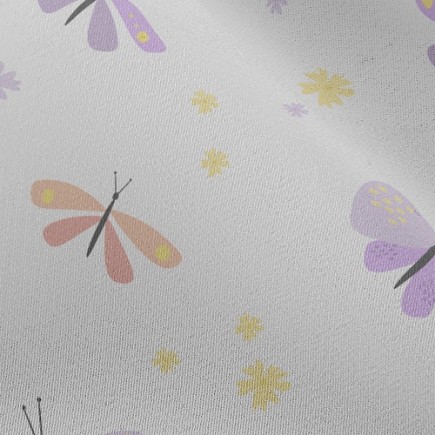 粉嫩蜻蜓與蝴蝶雪紡布(幅寬150公分)