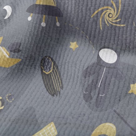 太空人宇宙冒險毛巾布(幅寬160公分)