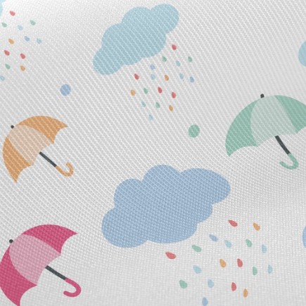 彩虹雨滴雨傘斜紋布(幅寬150公分)