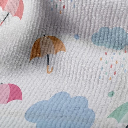 彩虹雨滴雨傘毛巾布(幅寬160公分)
