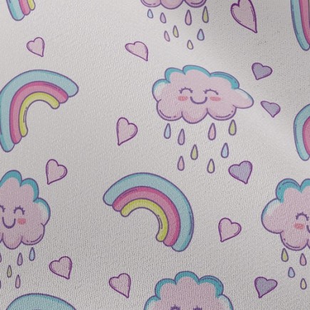愛心雲朵彩虹雪紡布(幅寬150公分)