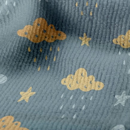 星星月亮烏雲毛巾布(幅寬160公分)
