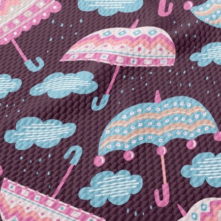 復古圖騰雨傘泡泡布(幅寬160公分)