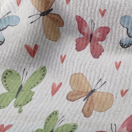 愛心飛舞蝴蝶毛巾布(幅寬160公分)