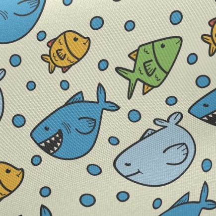 搞笑張嘴鯊魚斜紋布(幅寬150公分)