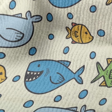 搞笑張嘴鯊魚毛巾布(幅寬160公分)