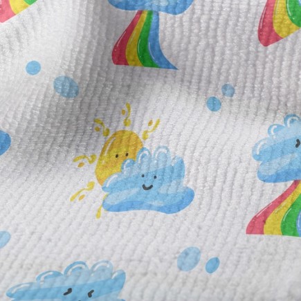 太陽雲朵彩虹毛巾布(幅寬160公分)