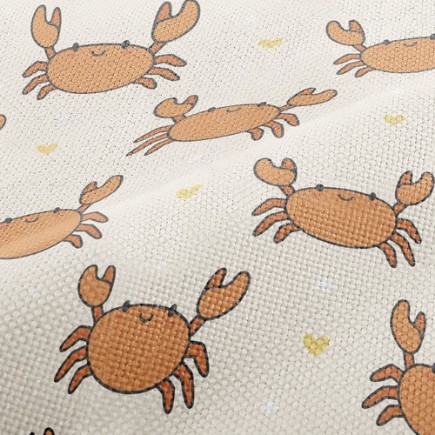 可愛的螃蟹麻布(幅寬150公分)
