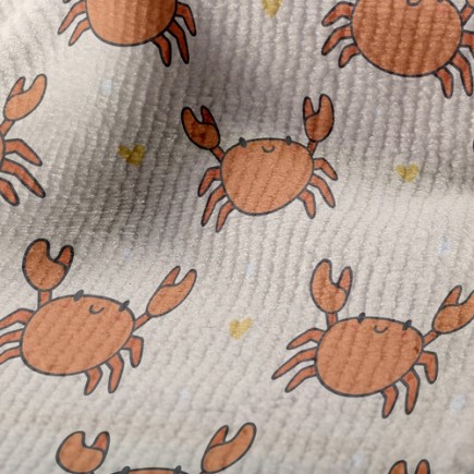 可愛的螃蟹毛巾布(幅寬160公分)