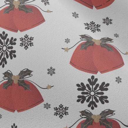 黑雪花紅鈴鐺雪紡布(幅寬150公分)