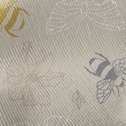 蜜蜂和蝴蝶燈芯絨(幅寬150公分)