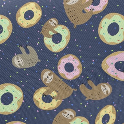 樹懶愛吃甜甜圈斜紋布(幅寬150公分)