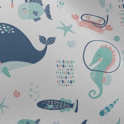 燈籠魚魟魚海龜雪紡布(幅寬150公分)