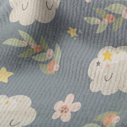 害羞雲朵花朵毛巾布(幅寬160公分)