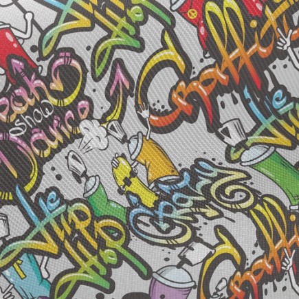 嘻哈個性塗鴉斜紋布(幅寬150公分)