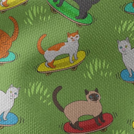 帥氣滑板貓咪帆布(幅寬150公分)