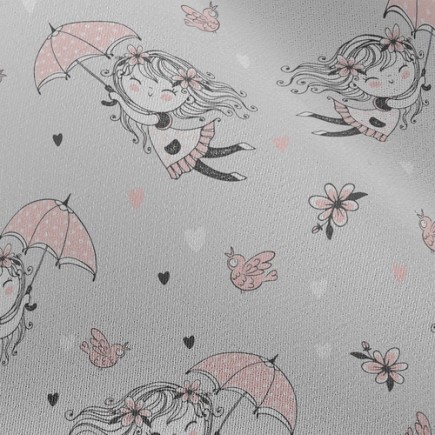 飛天雨傘少女雪紡布(幅寬150公分)